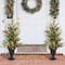 3ft. Pre-Lit Pine Needle & Eucalyptus Leaf Artificial Urn Christmas Porch Tree, Warm White LED Lights